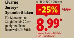 Lidl Livarno jersey-spannbettlaken Angebot