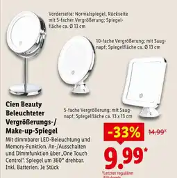 Lidl Cien beauty beleuchteter vergrößerungs-/make-up-spiegel Angebot