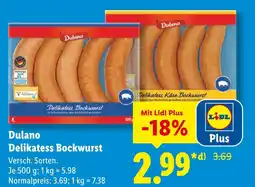 Lidl Dulano delikatess bockwurst Angebot