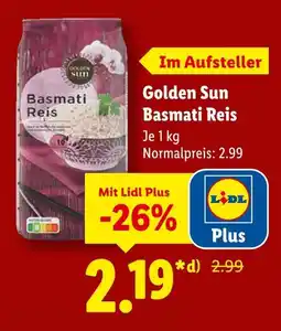 Lidl Golden sun basmati reis Angebot