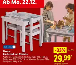 Lidl Livarno kindertisch mit 2 stühlen Angebot