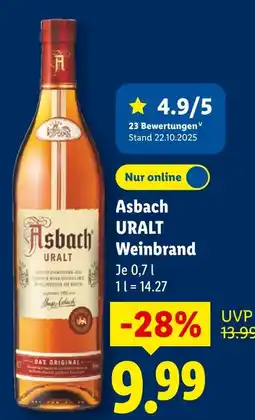 Lidl Asbach uralt weinbrand Angebot
