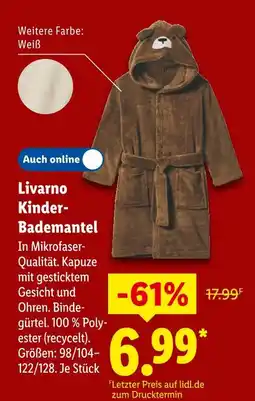 Lidl Livarno kinder-bademantel Angebot