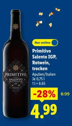 Lidl Primitivo salento igp, rotwein, trocken Angebot