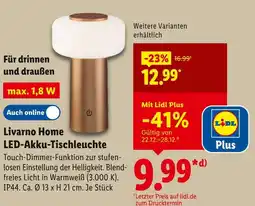 Lidl Livarno home led-akku-tischleuchte Angebot