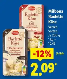 Lidl Milbona raclette käse mit chili Angebot