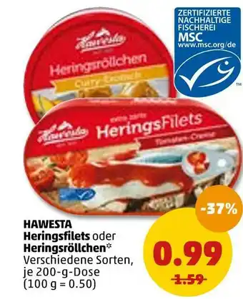 PENNY Hawesta heringsfilets oder heringsröllchen Angebot