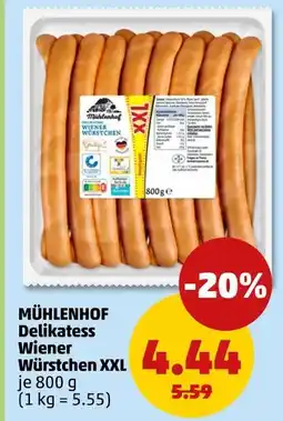 PENNY Mühlenhof delikatess wiener würstchen xxl Angebot