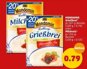 PENNY Mondamin grießbrei oder milchreis Angebot