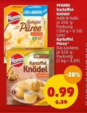 PENNY Pfanni kartoffelknödel oder kartoffel püree Angebot