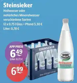 Getränke Hoffmann Steinsieker Heilwasser oder natürliches Mineralwasser Angebot