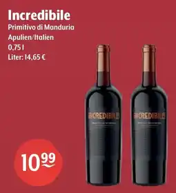 Getränke Hoffmann Incredibile Primitivo di Manduria Angebot