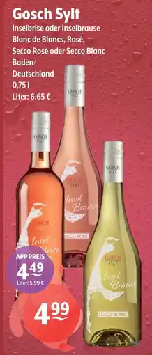 Getränke Hoffmann Gosch Sylt Inselbrise oder Inselbrause Blanc de Blancs, Rosé, Secco Rosé oder Secco Blanc Angebot