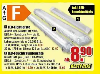 B1 Discount Baumarkt Led-lichtleiste Oder Led-feuchtraumleuchte Angebot