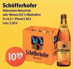 Getränke Hoffmann Schöfferhofer Hefeweizen Naturtrüb oder Weizen 0,0% Alkoholfrei Angebot