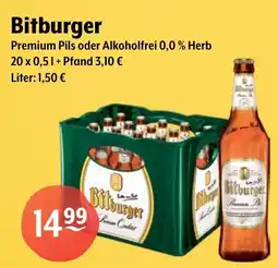 Getränke Hoffmann Bitburger Premium Pils oder Alkoholfrei 0,0% Herb Angebot
