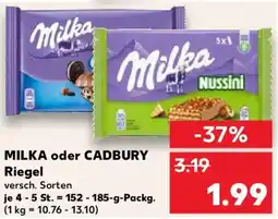 Kaufland MILKA oder CADBURY Riegel Angebot