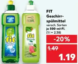 Kaufland FIT Geschirrspülmittel Angebot