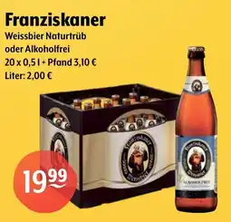 Getränke Hoffmann Franziskaner Weissbier Naturtrüb oder Alkoholfrei Angebot