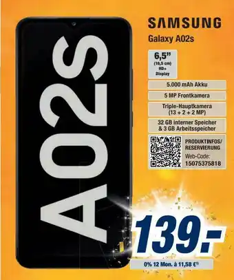 Expert Bening Samsung Galaxy A02s Angebot