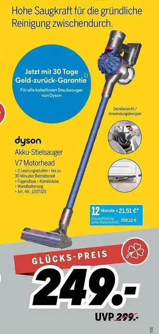 MEDIMAX Dyson Akku-stielsauger V7 Motorhead Angebot