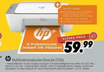 MEDIMAX Hp Multifunktionsdrucker Deskjet 2720e Angebot