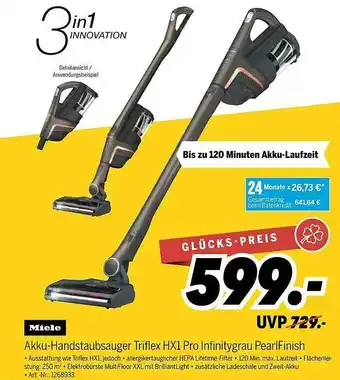 MEDIMAX Miele Akku-handstaubsauger Triflex Hx1 Pro Infinitygrau Pearlfinish Angebot