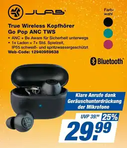 expert Techno Land JLAB True Wireless Kopfhörer Go Pop ANC TWS Angebot