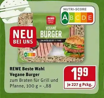 REWE Rewe Beste Wahl Vegane Burger Angebot