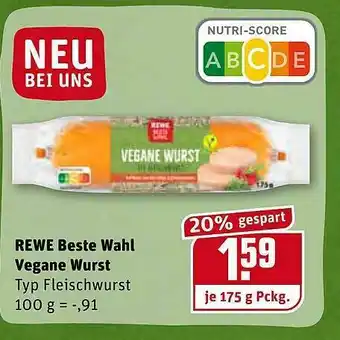 REWE Rewe Beste Wahl Vegane Wurst Angebot