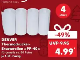 Kaufland DENVER Thermodrucker Ersatzrollen PP-40 Angebot
