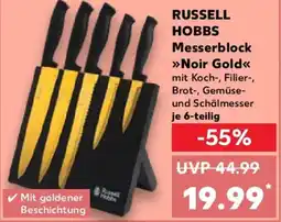 Kaufland RUSSELL HOBBS Messerblock Noir Gold Angebot