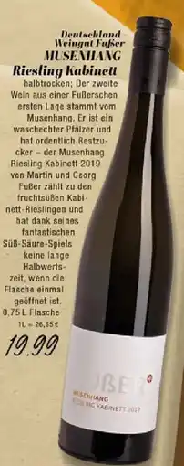 Edeka Deutschland Weingut Fußer MUSENHANG Riesling Kabinett Angebot