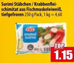 Mix Markt Surimi Stäbchen / Krabbenfleischimitat aus Fischmuskeleiweiß, tiefgefroren Angebot