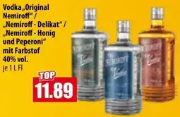 Mix Markt Vodka ,,Original Nemiroff"/ ,,Nemiroff-Delikat" Angebot