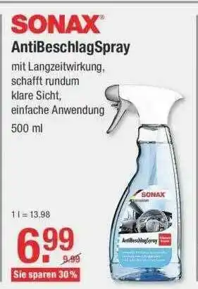 V Baumarkt Sonax Antibeschlagspray Angebot