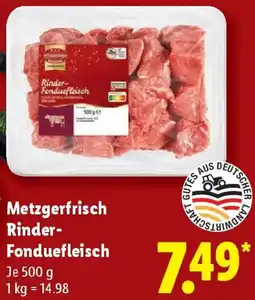 Lidl Metzgerfrisch Rinder Fonduefleisch Angebot