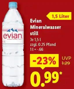 Lidl Evian Mineralwasser still Angebot