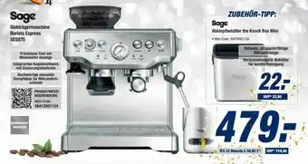 Expert Bening Sage Siebträgermaschine Barista Express Ses875 Oder Abklopfbehälter The Knock Box Mini Angebot