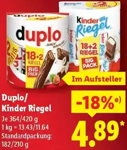 Lidl Duplo/ Kinder Riegel Angebot