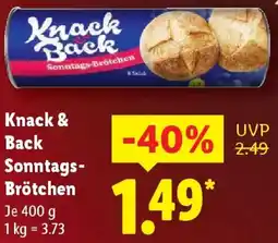 Lidl Knack & Back Sonntags Brötchen Angebot