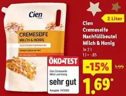 Lidl Cien Cremeseife Nachfüllbeutel Milch & Honig Angebot