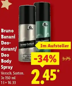 Lidl Bruno Banani Deodorant/ Deo Body Spray Angebot