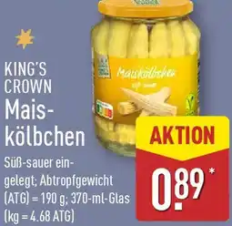 Aldi Nord KING'S CROWN Maiskölbchen Angebot
