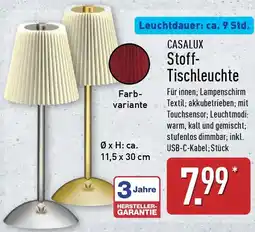 Aldi Nord CASALUX Stoff Tischleuchte Angebot