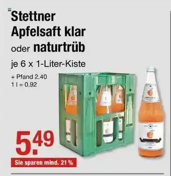 V Markt Stettner Apfelsaft Klar Oder Naturtrüb Angebot