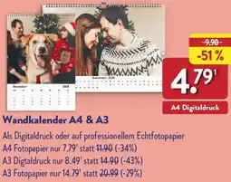 Aldi Nord Wandkalender A4 & A3 Angebot