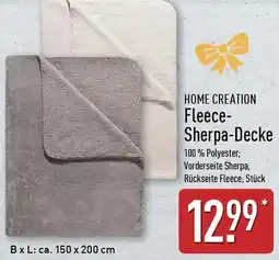 Aldi Nord HOME CREATION Fleece Sherpa-Decke Angebot