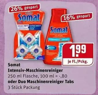 REWE Somat Intensiv-maschinenreiniger Oder Duo Maschinenreiniger Tabs Angebot