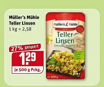 REWE Müller's Mühle Teller Linsen Angebot